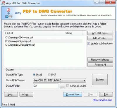 Any PDF to DWG Converter